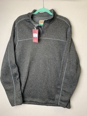 RedHead Sweater Mens Size LT Charcoal Gray Gatesville Fleece Buttons NWT