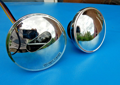 TWO CAPS Harley Davidson Softail OEM Chrome Gas Fuel Cap, Gauge, No 75099-01A