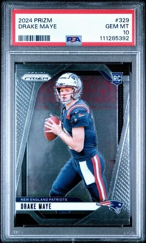 2024 PANINI PRIZM DRAKE MAYE ROOKIE RC PSA 10 #329 PATRIOTS.