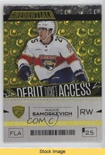 2023-24 Credentials Debut Ticket Access Yellow Mackie Samoskevich #110 READ 1j2z