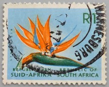 South Africa Bird of Paradise Flower Stamp Used Republic Suid-Afrika