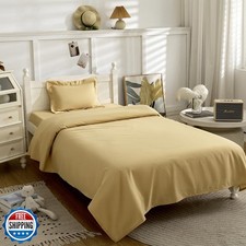 NookZuzu 3 Piece Toddler Sheet Set,Golden Basics Bed Sheet Set for Toddler,Mi