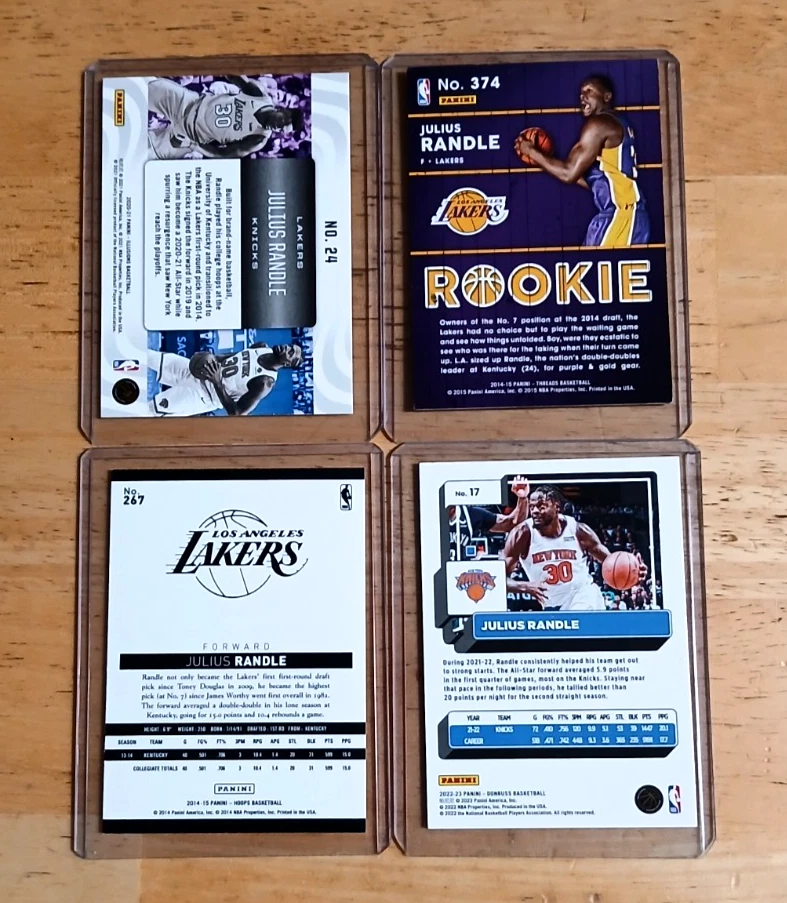 LOTE (4) Julius Randle Knicks 2014 hilos madera novato rc/aros rc/linaje/láser Foto 2 de 2