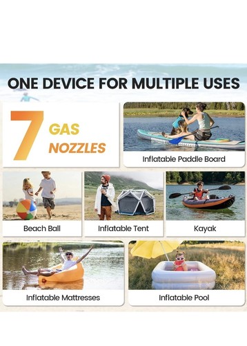 20PSI Electric SUP Air Pump, Paddle Board Pump with Inflation & Deflation - 第 6/8 張圖片