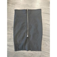 L Black Knee-Length Pencil Skirt Front Slit Career Closet Staple Mobwife Spring