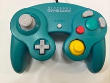 OEM Official Nintendo GameCube Controller Esmeral Blue Fully Tested Joystick T3