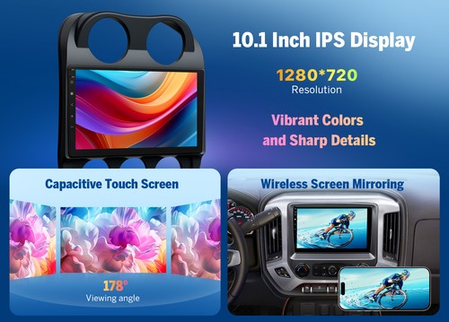 For Jeep Compass Patriot 10.1" Android 13 Car Radio GPS Stereo WiFi BT AM FM SWC - Picture 10 of 20