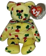 Ty Beanie Baby - PINATA the Mexico Bear w/ Flag Nose 8.5" NEW MWMTs Stuffed Toy