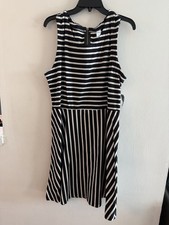 NWT Old Navy Tank Dress Black & White Striped Size XL