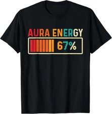 Aura Energy 67 Meme Funny Gen Alpha Slang Retro Unisex T-Shirt