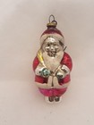 Decorazione albero di Natale Babbo Natale in vetro polacco vintage made in Poland 2,75" H