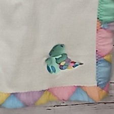Carters Baby Blanket Unisex OS White Excellent Vintage Pastel Bear USA Made