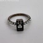 VTG./ANTIQUE Sterling Silver & Pearl Filigree SZ 5.75 Ring- 2.80g