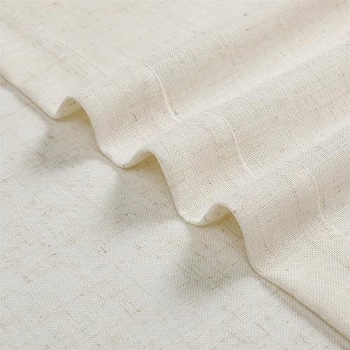 Linen Curtains 63 Inch Length for Bedroom Living Room, Light Filtering - Picture 6 of 7