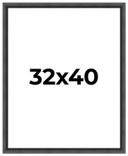 32x40 Contemporary Black Wood Frame UV Acrylic and Acid Free Foam Board