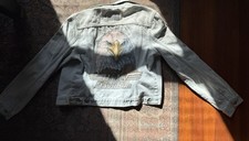 Vintage Levi's Harley Davidson Eagle Denim Jacket Large Distressed Light Wash