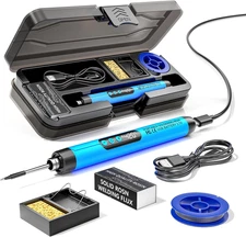 Cordless USB Rechargeable Portable Soldering Iron, Digital Adjustable Display Sc