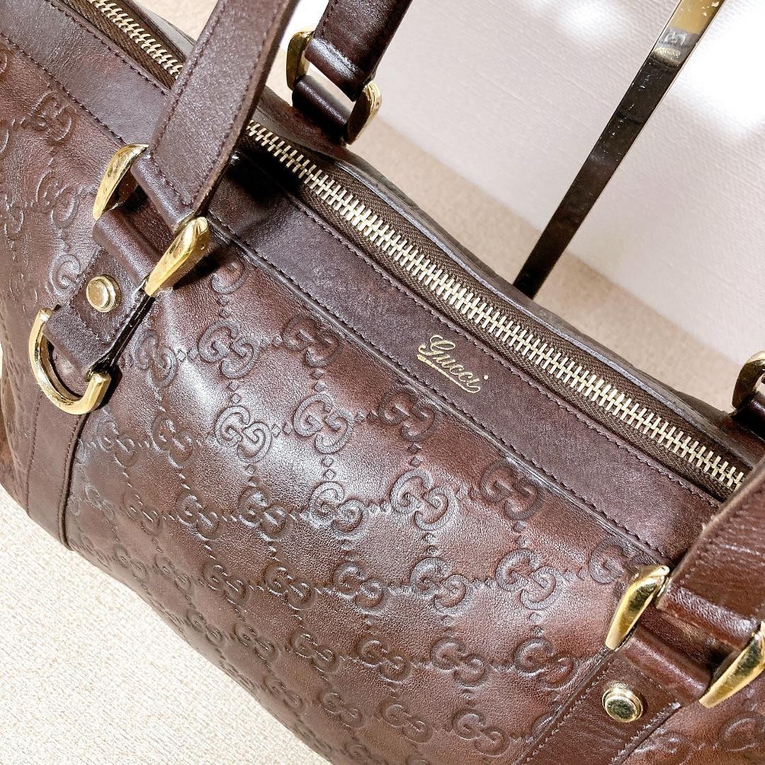 GUCCI Abby Leather Shoulder Bag Tote Brown Size 22cm x 31cm x 12cm VIN thumbnail 15