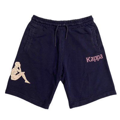 KAPPA Sangone Sweat Shorts Logo Spell Out Comfort Blue Men s Size M EUC