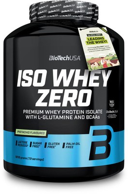 BioTech USA Iso Whey Zero, 1816 g Dose, Pistazie