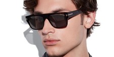 Tom Ford DUNNING-02 FT 0907 Shiny Black Blue Lens 01V Sunglasses 55-19-145