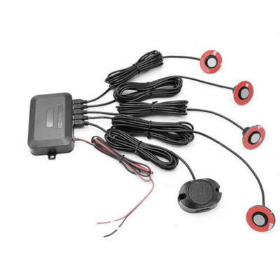 Adjustable 16mm Flat 4 Parking Sensors Car Reverse Backup Radar Alarm System Kit