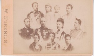 Sweden 1900s. King Oscar II of Sweden with family, children. By Eurenius Vintage