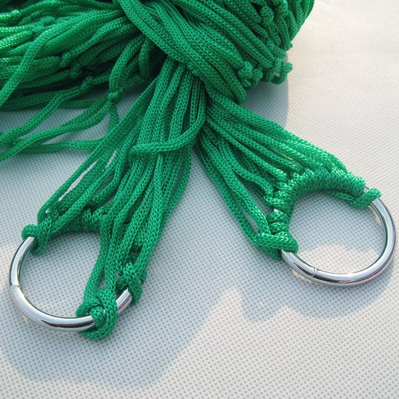 3X(1Set Nylon Rope Single Hammock Nylon Rope Hammock Outdoor Supplies ...