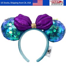 Disney-Park's Little Mermaid Ariel Purple Mickey Mouse Minnie Ears Headband