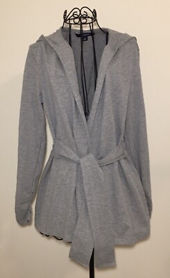 Chadwicks Shaped Hoodie With Tie Waist Grey Size Small