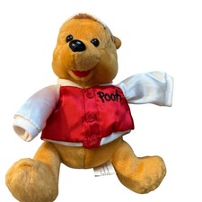 Walt Disney World 2003 Winnie The Pooh Baseball Plush Toy With Red Jacket  Hat