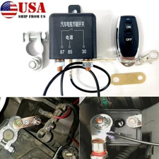 Wireless Dual Remote Car Battery Disconnect Relay Master Kill Cut-off Switch 12V