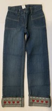 Gymboree 2007 Mountain Cabin Heart Cuff Denim Pant girls size 8 Slim