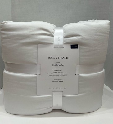 BOLL & BRANCH 3pc Comforter Set 100% Organic Cotton Twin, Full/Queen, King