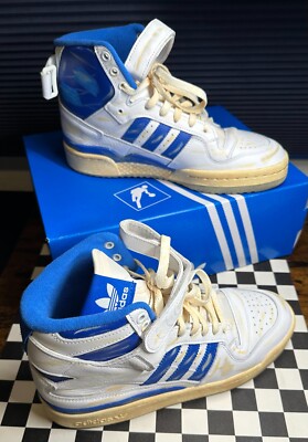 Adidas Forum 84 High AEC Sneakers - ''Worn Blue'' (White & Blue) - Size 8 Mens