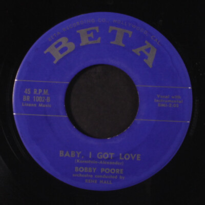 BOBBY POORE: baby, i got love / in your hands BETA 7'' Single 45 RPM