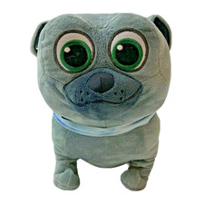 Disney Puppy Dog Pals Bingo Pug Plush Stuffed Animal 10" Gray Blue Collar