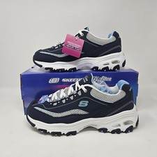 Women's Skechers D'Lites-Life Saver Sneaker / Navy White / 11860EW / Size 8 WIDE