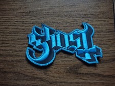 GHOST, SEW ON BLUE EMBROIDERED PATCH