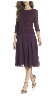 two piece tea length dresses