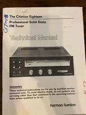 HARMAN KARDON CITATION 18 Service Manual ORIGINAL BOOK OR PDF-FREE SHIPPING