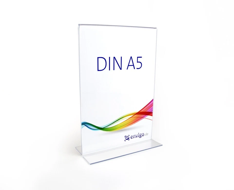 Tischaufsteller »T-Ständer« DIN A5 hoch, glasklarer PS-Kunststoff