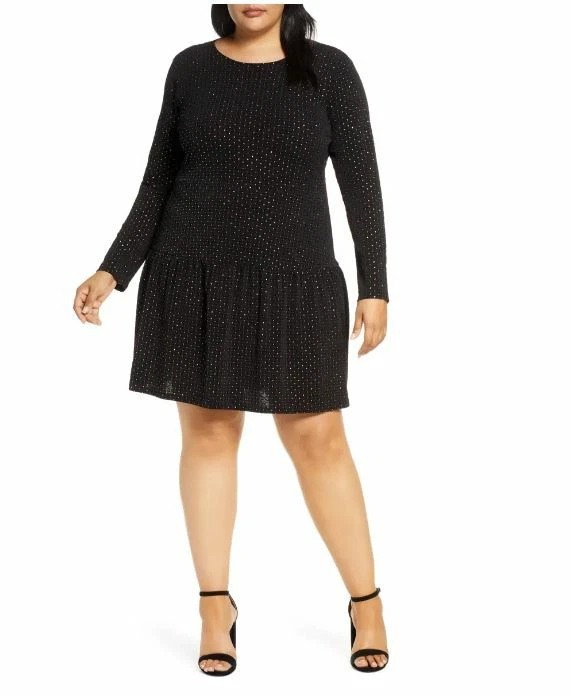 Michael Michael Kors Long Sleeve Drop Waist Dress 3X