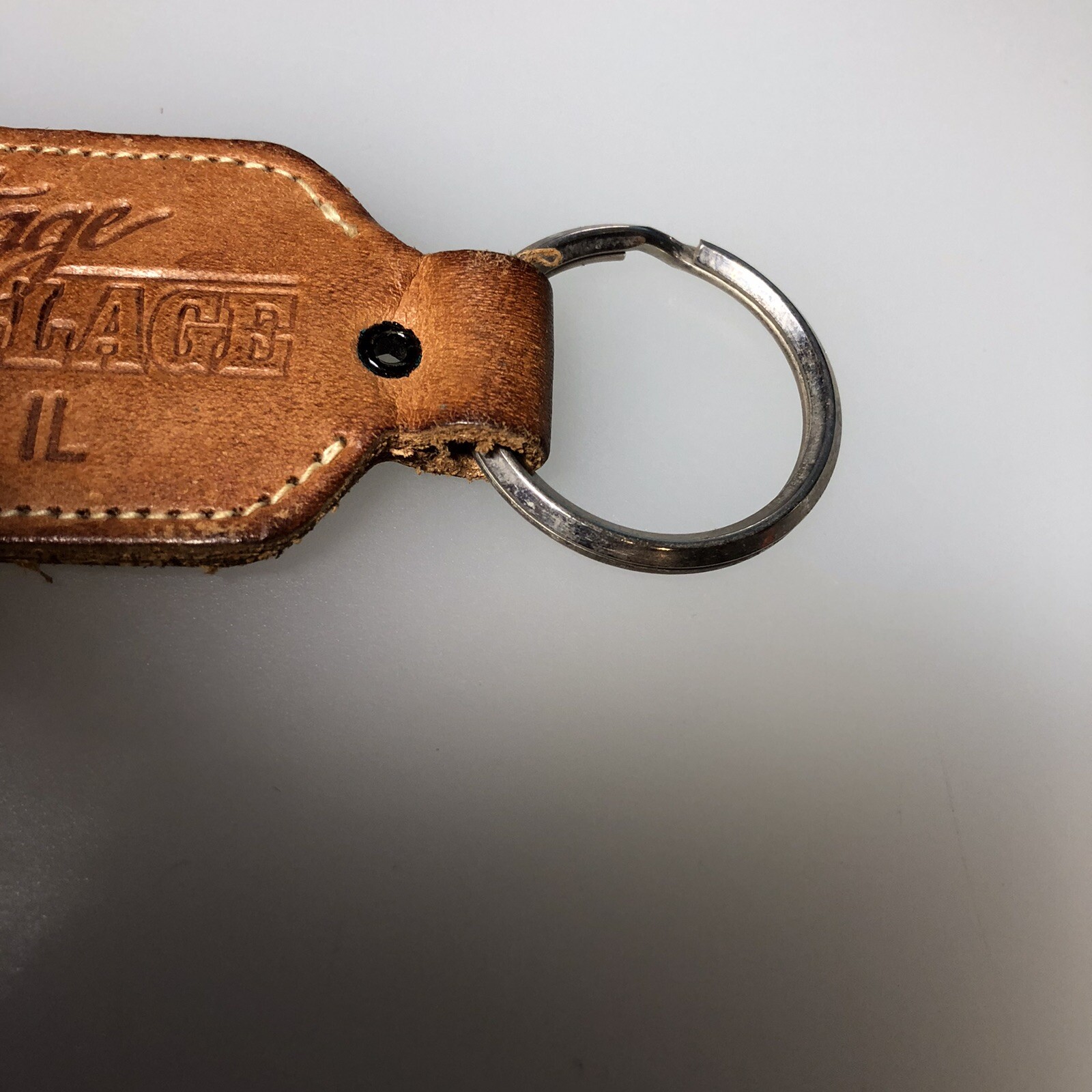 Elgin IL Heritage Auto Village Leather Auto Car Dealer Illinois Motors Keychain