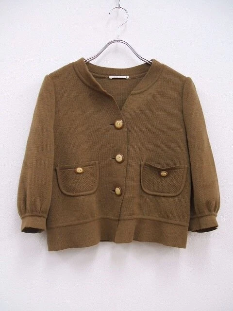 mina perhonen nostalgia milan rib knit cardigan jacket cardigan Brown 2-1118T♪