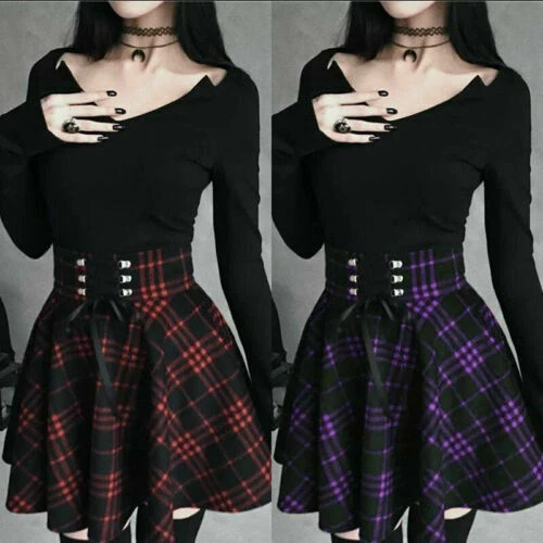 Plaid Red Skirts for Women