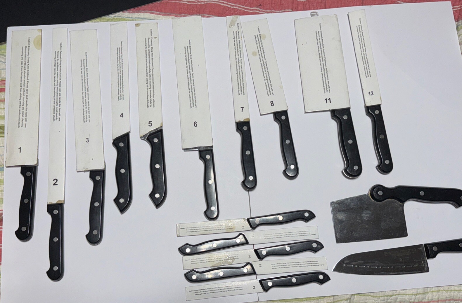 RONCO SHOWTIME Six Star Knife Set Numbers #1 Thru #12 And Five #14 Steak Knives