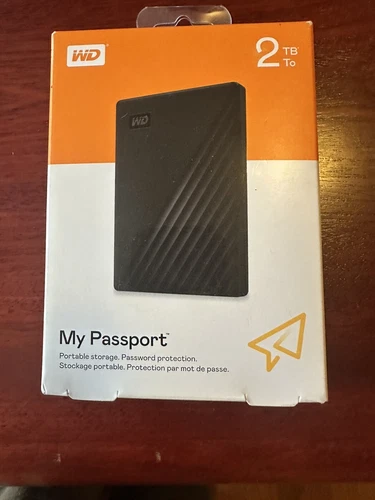 Brand New Western Digital 2TB My Passport Portable HDD Backup w/ Encryption