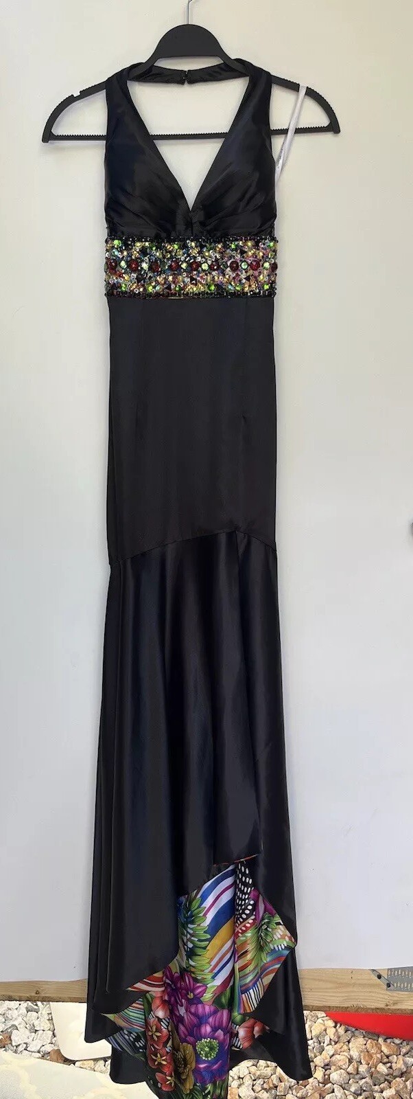 Night Moves Black Patterned Lining Formal Prom El… - image 1