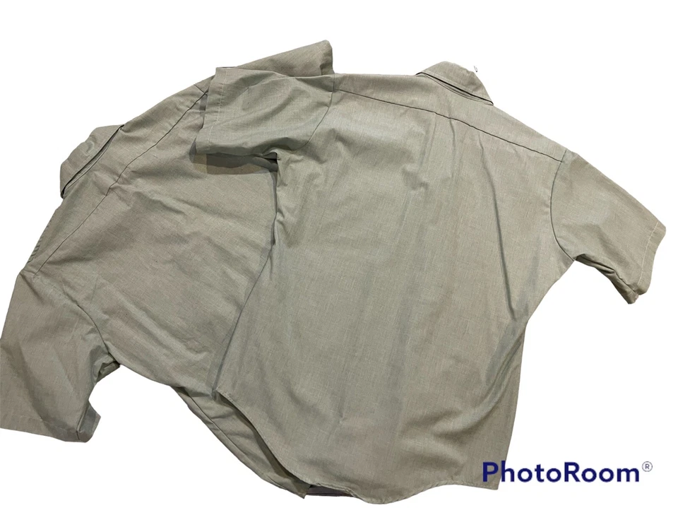 Lote De 2 Camisas DSCP Garrison Collection Para Hombre Talla 16 Botones Manga Corta Verde Foto 2 de 4